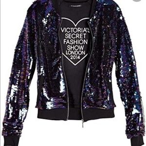 Victoria’s Secret Sequin Runway Bomber Jacket 2014 SZ Small NWOT